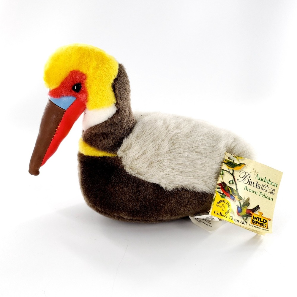Wild Republic Audubon Brown Pelican Plush Bird Stuffed Animal #79400 No Sound